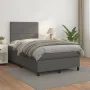 Box spring bed with gray synthetic leather mattress 120x200 cm by , Beds and slatted bases - Ref: Foro24-3142777, Price: 450,...