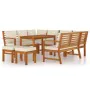 Garden dining set with cushions, 9 pieces, solid acacia wood. by , Garden sets - Ref: Foro24-3154976, Price: 897,01 €, Discou...