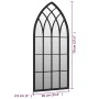 Black iron garden mirror for outdoor use 70x30 cm by , Mirrors - Ref: Foro24-318344, Price: 66,74 €, Discount: %