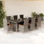 Garden dining set 9 pieces and gray synthetic rattan cushions by , Garden sets - Ref: Foro24-3277555, Price: 1,00 €, Discount: %