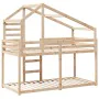 Bed with solid pine wood roof 80x200 cm by , Beds and slatted bases - Ref: Foro24-3281958, Price: 229,38 €, Discount: %