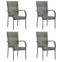 Stackable garden chairs 4 units gray synthetic rattan by vidaXL, Garden chairs - Ref: Foro24-310085, Price: 183,13 €, Discoun...