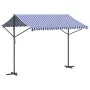 Free-standing awning made of blue and white fabric and steel, 300x300 cm. by , Umbrellas - Ref: Foro24-368931, Price: 266,10 ...