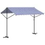 Free-standing awning made of blue and white fabric and steel, 300x300 cm. by , Umbrellas - Ref: Foro24-368931, Price: 266,10 ...