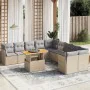 Set von 11-teiligen Gartensofas mit beigen Kissen aus synthetischem Rattan von , Gartensets - Ref: Foro24-3271045, Preis: 786...