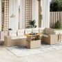 Set of 7-piece garden sofas and beige synthetic rattan cushions by , Garden sets - Ref: Foro24-3272647, Price: 614,80 €, Disc...