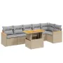 Set of 7-piece garden sofas and beige synthetic rattan cushions by , Garden sets - Ref: Foro24-3273089, Price: 532,45 €, Disc...