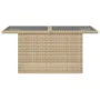 Gartentisch mit Glasoberfläche, PE-Rattan in Beige, 100x55x73 cm. von , Gartentische - Ref: Foro24-366059, Preis: 127,03 €, R...