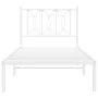 Metal bed frame with white headboard 90x190 cm by , Beds and slatted bases - Ref: Foro24-376169, Price: 73,45 €, Discount: %