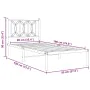 Metal bed frame with white headboard 90x190 cm by , Beds and slatted bases - Ref: Foro24-376169, Price: 73,45 €, Discount: %