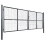 Galvanized steel garden mesh gate 400x150 cm gray by , garden gates - Ref: Foro24-143377, Price: 502,96 €, Discount: %