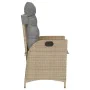 Garden recliner with PE rattan cushions mixed beige by , Garden chairs - Ref: Foro24-365261, Price: 132,75 €, Discount: %