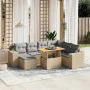 Garden sofa set with beige cushions, 8 pieces, PE rattan by , Garden sets - Ref: Foro24-3275943, Price: 615,78 €, Discount: %