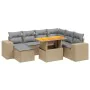 Garden sofa set with beige cushions, 8 pieces, PE rattan by , Garden sets - Ref: Foro24-3275943, Price: 615,78 €, Discount: %