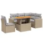 Garden sofa set with 6-piece synthetic rattan beige cushions by , Garden sets - Ref: Foro24-3271318, Price: 467,08 €, Discoun...