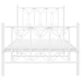 Metal bed frame with white headboard and footboard 75x190 cm by , Beds and slatted bases - Ref: Foro24-376185, Price: 80,66 €...