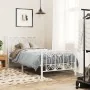 Metal bed frame with white headboard and footboard 90x190 cm by , Beds and slatted bases - Ref: Foro24-376187, Price: 86,08 €...