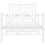 Metal bed frame with white headboard and footboard 90x190 cm by , Beds and slatted bases - Ref: Foro24-376187, Price: 86,08 €...