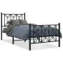 Bed frame with black metal headboard and footboard 90x200 cm by , Beds and slatted bases - Ref: Foro24-376139, Price: 103,16 ...