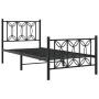 Bed frame with black metal headboard and footboard 90x200 cm by , Beds and slatted bases - Ref: Foro24-376139, Price: 103,16 ...