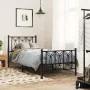 Bed frame with black metal headboard and footboard 90x200 cm by , Beds and slatted bases - Ref: Foro24-376139, Price: 103,16 ...