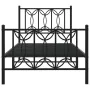 Bed frame with black metal headboard and footboard 90x200 cm by , Beds and slatted bases - Ref: Foro24-376139, Price: 103,16 ...