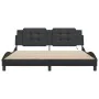 Bed frame with LED lights in black synthetic leather 180x200 cm by , Beds and slatted bases - Ref: Foro24-3214208, Price: 225...