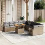 Gartensofa-Set 11-teilig mit beigen Polstern aus synthetischem Rattan von , Gartensets - Ref: Foro24-3271948, Preis: 807,58 €...