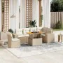 Set of 7-piece garden sofas and beige synthetic rattan cushions by , Garden sets - Ref: Foro24-3272661, Price: 614,80 €, Disc...