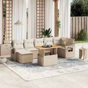 Garden sofa set with beige cushions, 8 pieces, PE rattan. by , Garden sets - Ref: Foro24-3271863, Price: 650,87 €, Discount: %