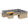 Gartensofa-Set mit 10-teiligen beigen Kissen aus synthetischem Rattan. von , Gartensets - Ref: Foro24-3271913, Preis: 711,32 ...