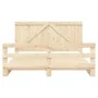 Solid pine wood bed frame with headboard 180x200 cm by , Beds and slatted bases - Ref: Foro24-3281560, Price: 243,61 €, Disco...