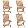 Folding garden chairs 4 pcs solid teak wood with cushions by , Garden chairs - Ref: Foro24-3072815, Price: 365,57 €, Discount: %