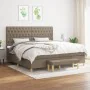 Box spring bed with gray taupe fabric mattress 200x200 cm by , Beds and slatted bases - Ref: Foro24-3137425, Price: 787,60 €,...