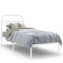 Metal bed frame with white headboard 75x190 cm by , Beds and slatted bases - Ref: Foro24-376639, Price: 73,30 €, Discount: %