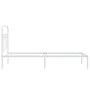 Metal bed frame with white headboard 75x190 cm by , Beds and slatted bases - Ref: Foro24-376639, Price: 73,30 €, Discount: %