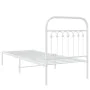 Metal bed frame with white headboard 75x190 cm by , Beds and slatted bases - Ref: Foro24-376639, Price: 73,30 €, Discount: %