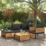 Gartensofa mit massiven Akazienholz-Kissen von , Modulare Sofas für den Außenbereich - Ref: Foro24-367641, Preis: 151,13 €, R...