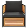 Gartensofa mit massiven Akazienholz-Kissen von , Modulare Sofas für den Außenbereich - Ref: Foro24-367641, Preis: 151,13 €, R...