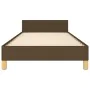 Bed frame with dark brown fabric headboard 90x200 cm by , Beds and slatted bases - Ref: Foro24-3125109, Price: 140,51 €, Disc...