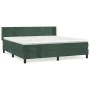 Dark green velvet box spring bed with mattress 160x200 cm by , Beds and slatted bases - Ref: Foro24-3130850, Price: 487,38 €,...