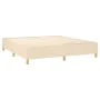 Boxspringbett mit Matratze und LED-Lichtern, cremefarbenes Gewebe, 180x200 cm. von , Betten und Lattenroste - Ref: Foro24-313...