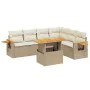 Set of 7-piece garden sofas and beige synthetic rattan cushions by , Garden sets - Ref: Foro24-3273536, Price: 647,86 €, Disc...