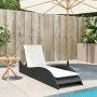 Sonnenliege mit Kissen synthetisches Rattan schwarz 60x205x73 cm von , Liegen - Ref: Foro24-368278, Preis: 148,09 €, Rabatt: %