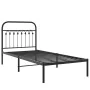 Bed frame with black metal headboard 90x200 cm by , Beds and slatted bases - Ref: Foro24-376593, Price: 77,79 €, Discount: %