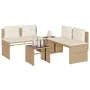 Garden sofa set with 4-piece synthetic rattan beige cushions by , Garden sets - Ref: Foro24-4003882, Price: 282,83 €, Discoun...