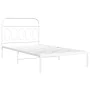 Metal bed frame with white headboard 100x190 cm by , Beds and slatted bases - Ref: Foro24-377160, Price: 77,72 €, Discount: %