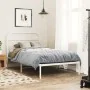 Metal bed frame with white headboard 100x190 cm by , Beds and slatted bases - Ref: Foro24-377160, Price: 77,72 €, Discount: %