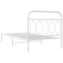 Metal bed frame with white headboard 100x190 cm by , Beds and slatted bases - Ref: Foro24-377160, Price: 77,72 €, Discount: %