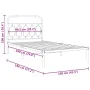 Metal bed frame with white headboard 100x190 cm by , Beds and slatted bases - Ref: Foro24-377160, Price: 77,72 €, Discount: %